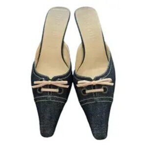Miu Miu Vintage Kitten Denim Mules